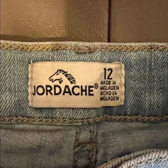 Jordache Light Blue Jean Shorts with Lace Hem - Picture 2 of 8